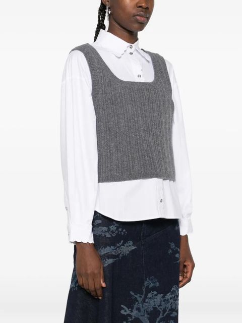 Maje ribbed layer shirt - Grey