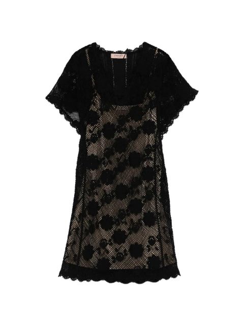 TWINSET floral-appliqué lace dress - Black - zdjęcie produktu nr 1