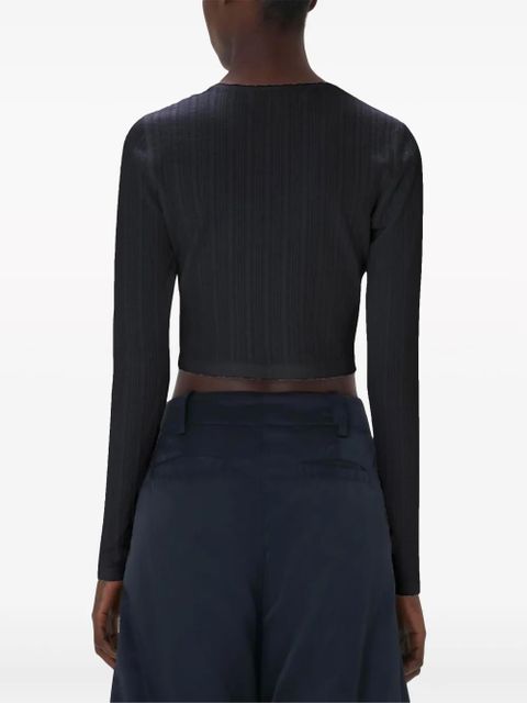 JW Anderson Anchor-embroidered cropped top - Black
