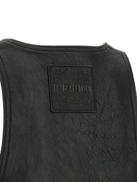 The Attico Hammered leather gilet - Black