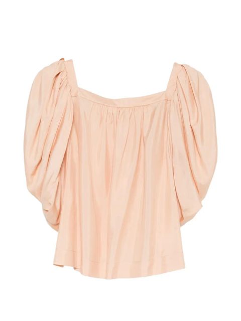 Chloé puff-sleeve gathered blouse - Pink - zdjęcie produktu nr 2