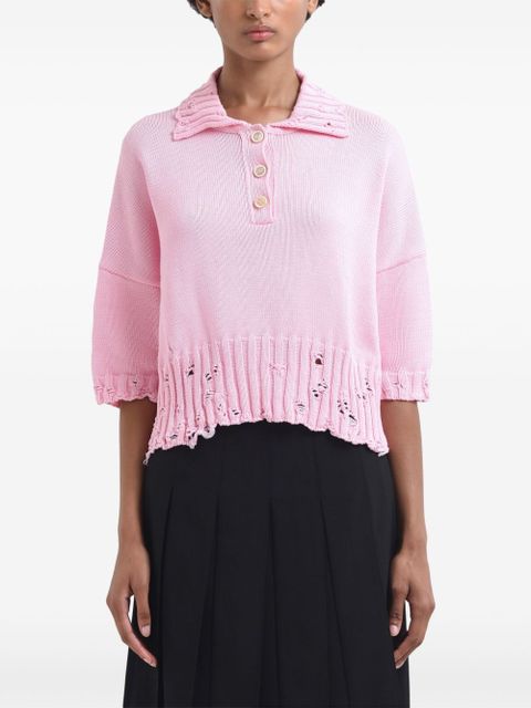 Marni knitted polo top - Pink - zdjęcie produktu nr 2