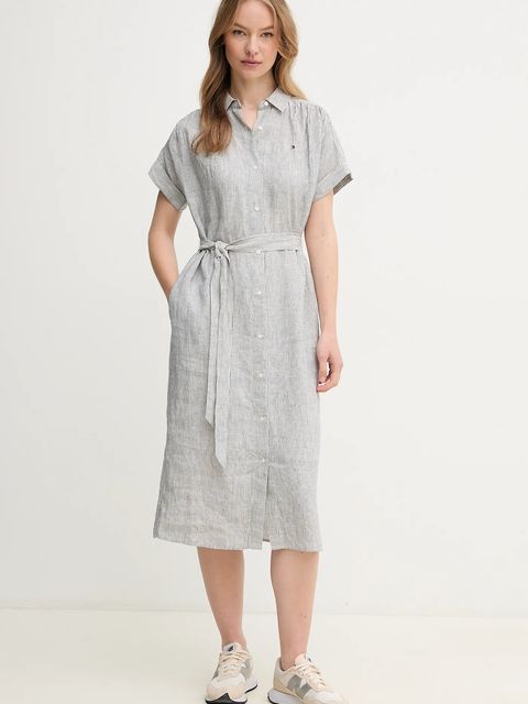 Tommy Hilfiger sukienka lniana - zdjęcie produktu nr 1