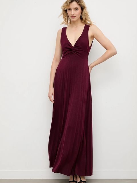 Answear.LAB sukienka kolor bordowy maxi rozkloszowana - zdjęcie produktu nr 1