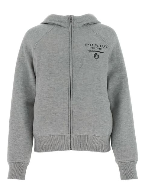 Prada logo-detail hooded jacket - Grey - zdjęcie produktu nr 1