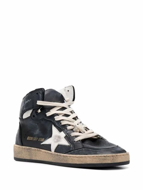 Golden Goose logo-print high-top suede sneakers - Black - zdjęcie produktu nr 2