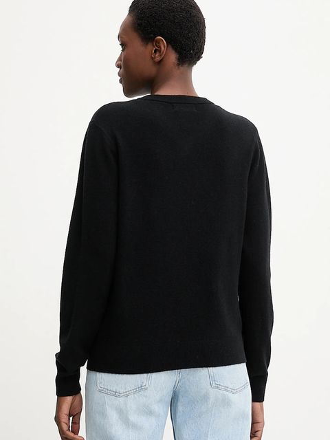 Answear.LAB sweter z wełny merino damski kolor czarny lekki - zdjęcie produktu nr 2