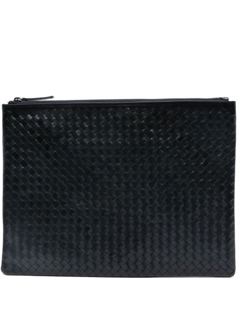 DRAGON DIFFUSION A4 leather clutch bag - Blue