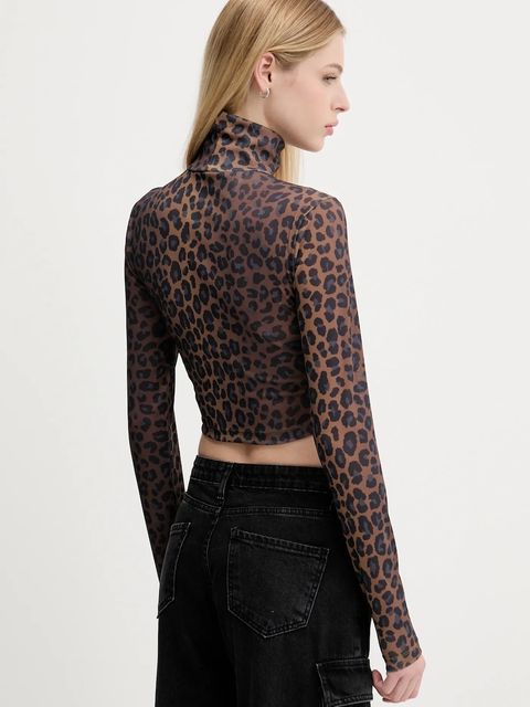 adidas Originals longsleeve Long Sleeve Tee kolor brązowy z golfem JW2772