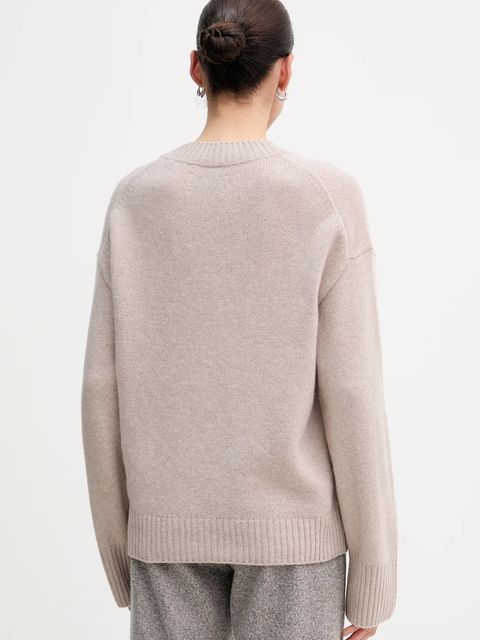 Marc O'Polo sweter z dodatkiem wełny damski kolor beżowy 510609060235