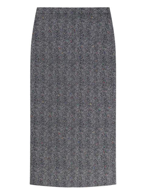Givenchy herringbone-pattern midi pencil skirt - Black - zdjęcie produktu nr 1