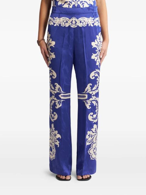 ETRO baroque print tapered trousers - Blue - zdjęcie produktu nr 2