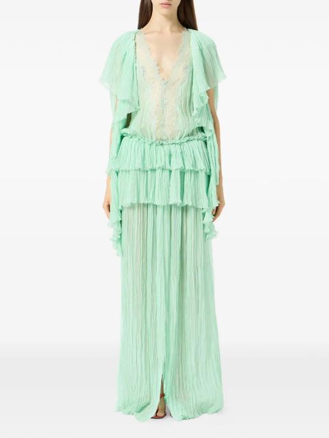 Blumarine ruffled pleated dress - Green - zdjęcie produktu nr 2