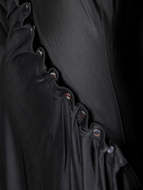 Rabanne draped long-sleeve dress - Black