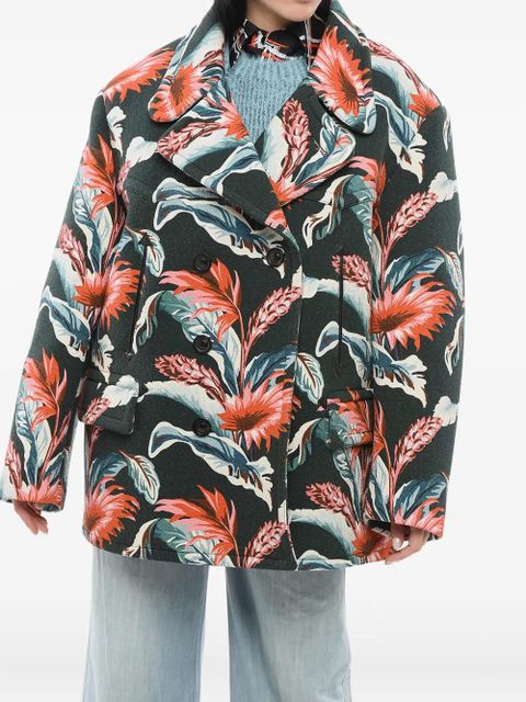 Maison Margiela floral-print double-breasted jacket - Green