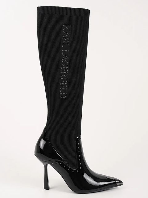 Karl Lagerfeld kozaki PANDARA damskie kolor czarny na szpilce lekko ocieplone KL31373 - zdjęcie produktu nr 1