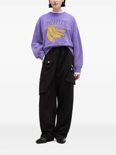 GANNI graphic-print sweatshirt - Purple - zdjęcie produktu nr 2