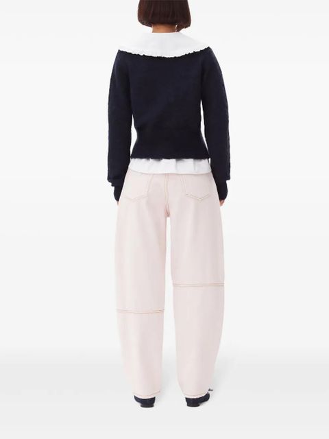 GANNI wide-leg denim trousers - White