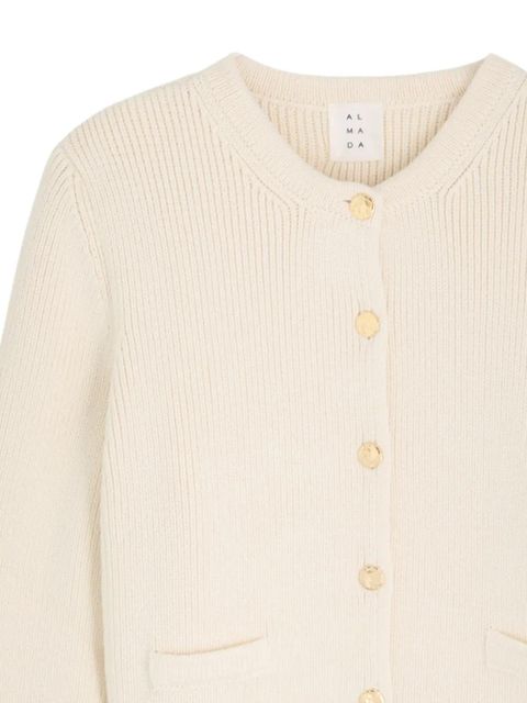 Almada Label front-pocket cardigan - Neutrals