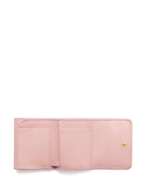 Prada Enamel Triangle logo wallet - Pink