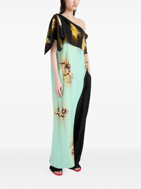 Proenza Schouler Haya one-shoulder printed top - Green