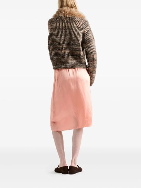 Prada elasticated-waist silk skirt - Orange