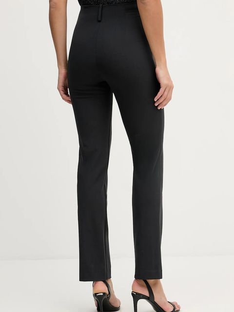 Sisley spodnie damskie kolor szary proste high waist 483QLF07Y