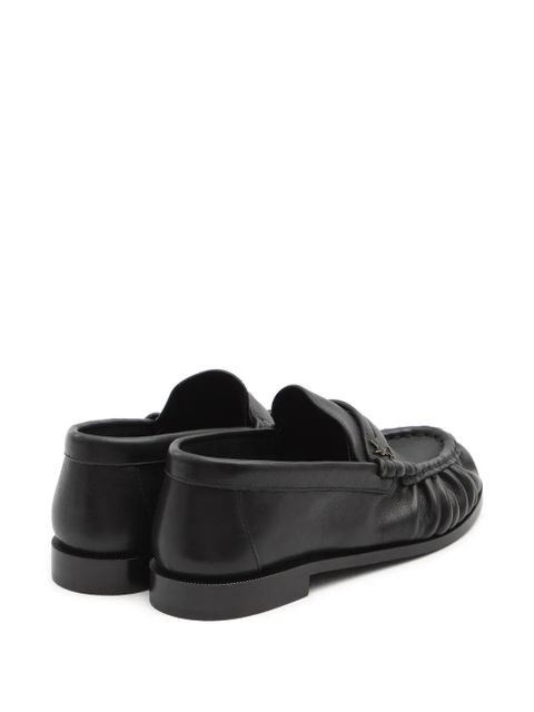Saint Laurent logo-plaque loafers - Black