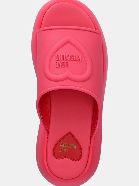 Love Moschino klapki damskie kolor różowy na platformie JA28207I0MI40604
