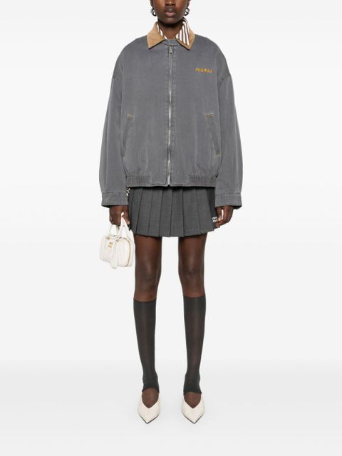 Miu Miu pleated mini skirt - Grey - zdjęcie produktu nr 2