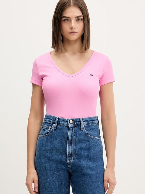 Tommy Jeans T-shirt damski bawełniany z elastanem - zdjęcie produktu nr 1
