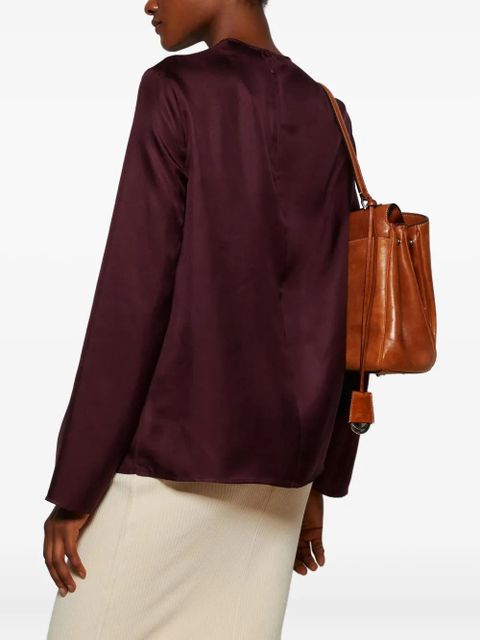 LouLou de Saison Azae draped brooch-detail blouse - Red