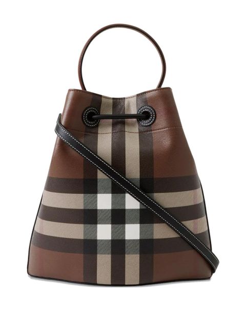 Burberry small checked bucket bag - Brown