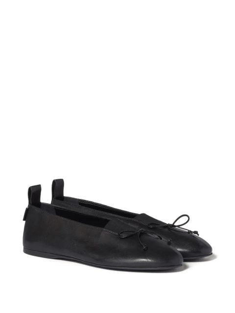 Miu Miu Élan bow-detail leather ballet flats - Black - zdjęcie produktu nr 2