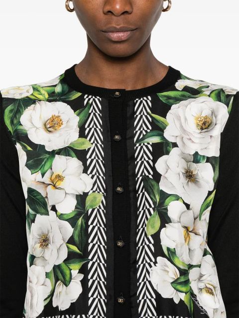 Dolce & Gabbana floral-print cardigan - Black