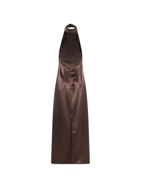 Alysi halterneck slit maxi dress - Brown - zdjęcie produktu nr 2