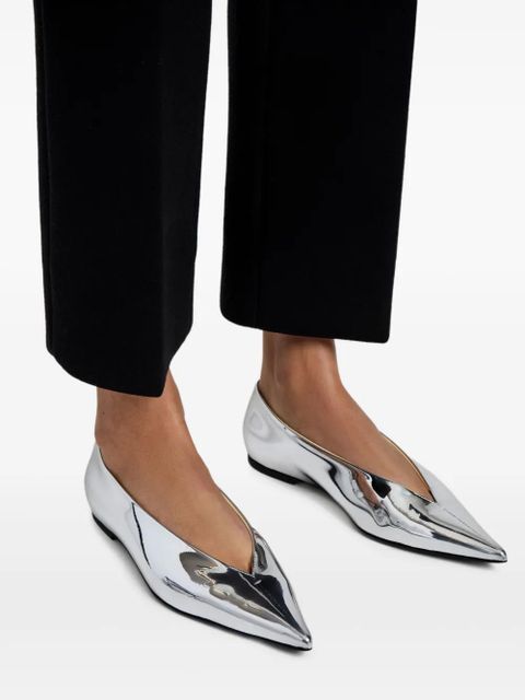 Proenza Schouler Slash pointed-toe flat pumps - Silver - zdjęcie produktu nr 2