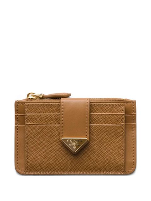 Prada Saffiano and smooth leather card holder - Neutrals - zdjęcie produktu nr 1