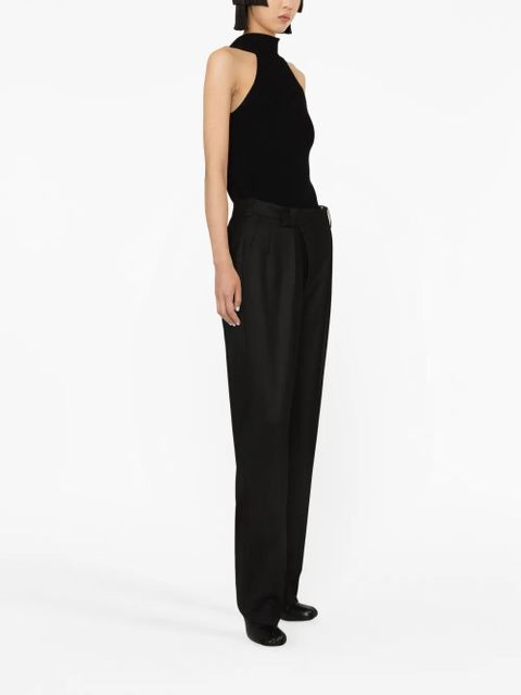 Victoria Beckham pleated wool wrap trousers - Black - zdjęcie produktu nr 2