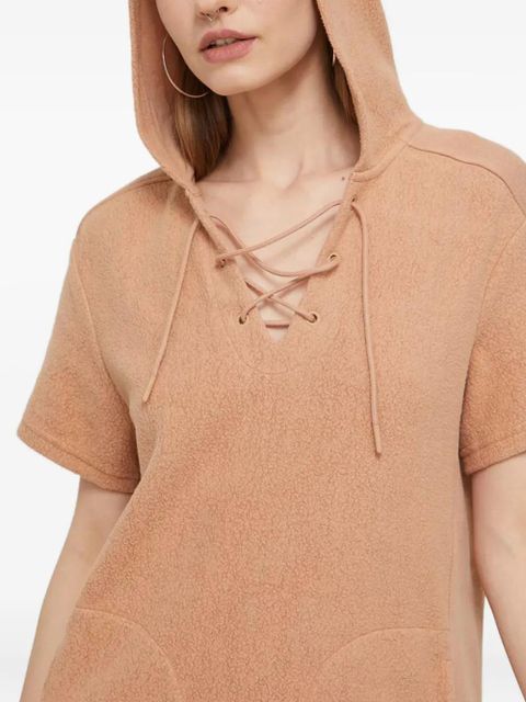 UGG hooded lace-up mini dress - Neutrals