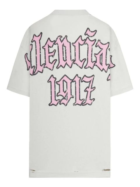 Balenciaga distressed-print cotton T-shirt - White - zdjęcie produktu nr 2