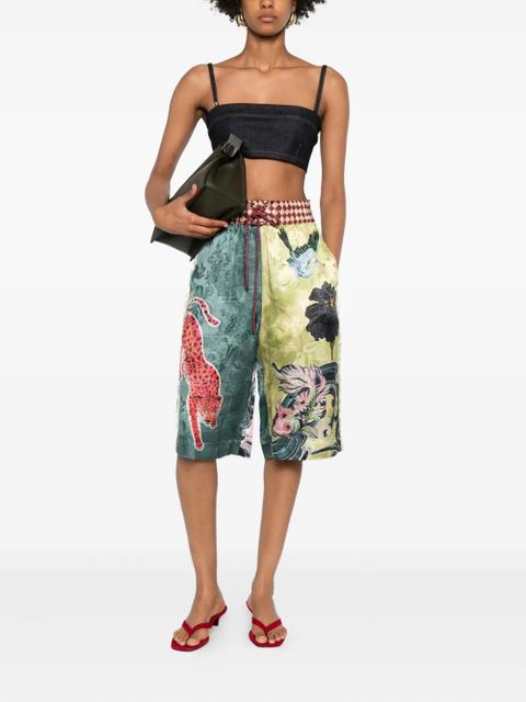 ALEMAIS Rochester animal-print drawstring shorts - Green - zdjęcie produktu nr 2