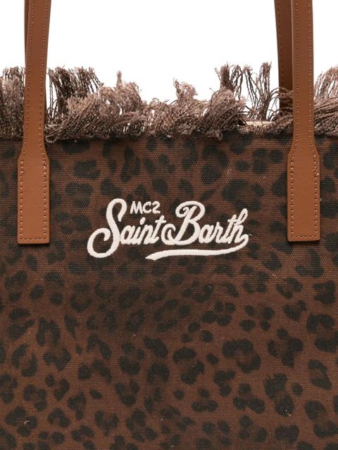 MC2 Saint Barth City fringed leopard-print tote bag - Brown