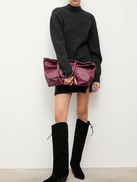 Answear.LAB kozaki zamszowe kolor czarny na słupku - zdjęcie produktu nr 1