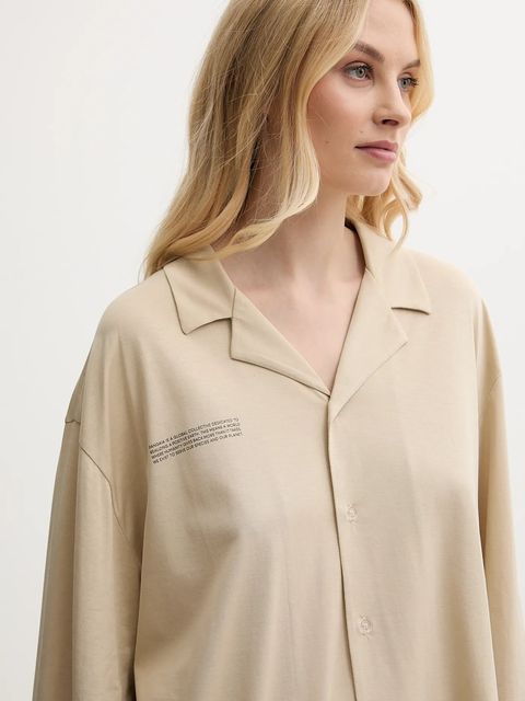 Pangaia piżama bawełniana damska kolor beżowy bawełniana 10002462