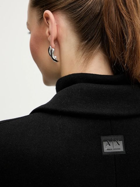 Armani Exchange płaszcz z dodatkiem wełny kolor czarny XW000716 AF16206