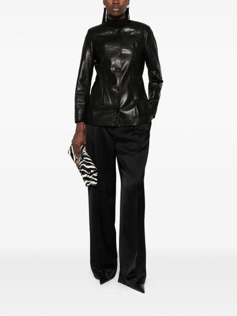 Nour Hammour Maud button-up leather jacket - Black - zdjęcie produktu nr 2