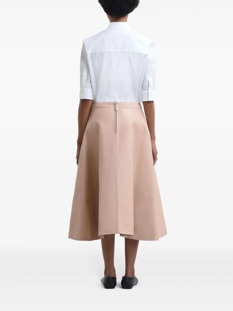 Marni A-Line leather midi skirt - Pink
