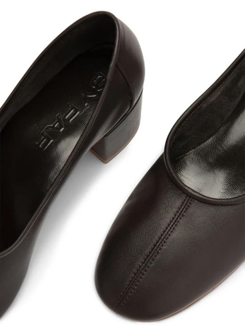 BY FAR Prudence leather heeled pumps - Brown