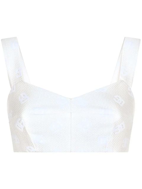 Dolce & Gabbana DG jacquard cropped top - White - zdjęcie produktu nr 1